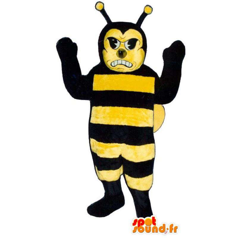 Wesp mascotte, geel en zwart bij. Kostuum - MASFR004655 - Bee Mascot