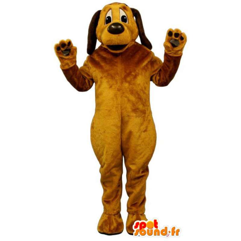 Cane mascotte giallo-arancio. Cane costume - MASFR004665 - Mascotte cane