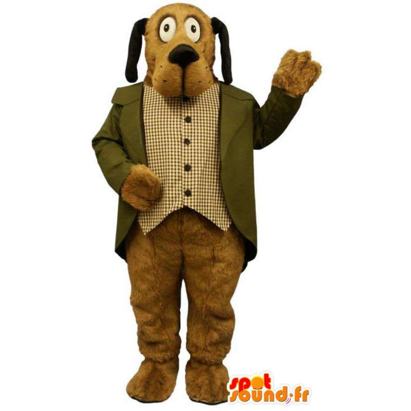 Brown Dog Mascot smoking. Dog Costume - MASFR004675 - psí Maskoti