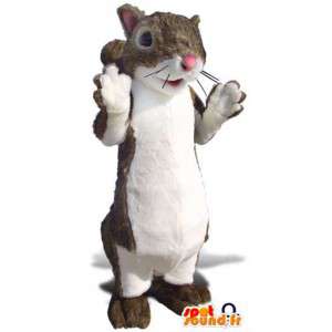 Mascot καφέ και λευκό σκίουρου. σκίουρος κοστούμι - MASFR004692 - μασκότ σκίουρος