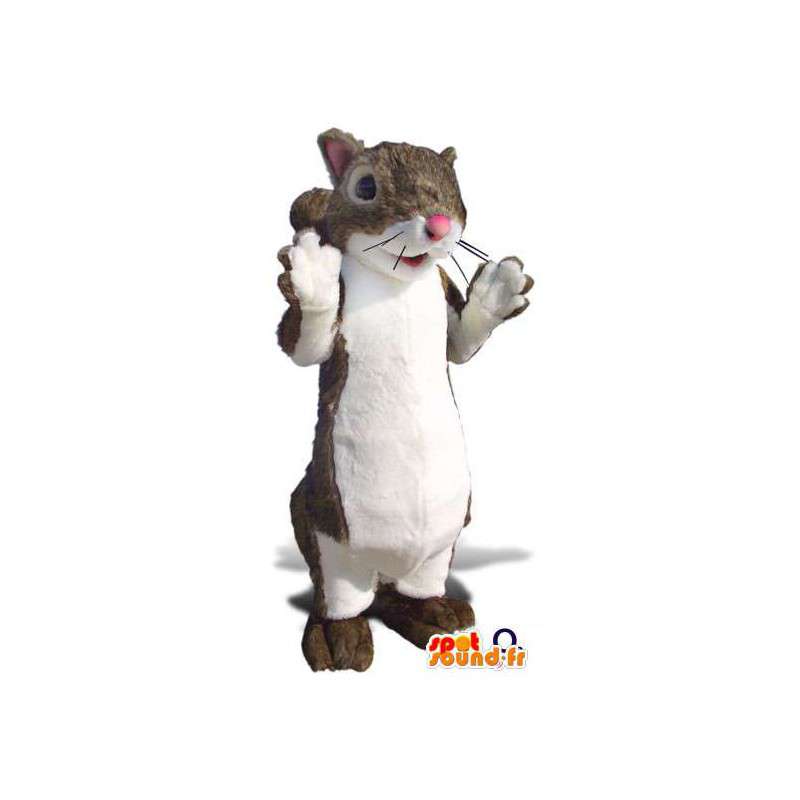 Scoiattolo mascotte marrone e bianco. Squirrel Costume - MASFR004692 - Scoiattolo mascotte