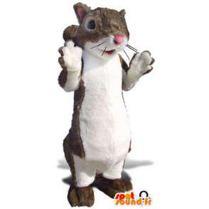 Scoiattolo mascotte marrone e bianco. Squirrel Costume - MASFR004692 - Scoiattolo mascotte