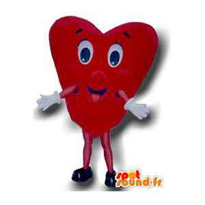 Maskot ve tvaru červené srdce. srdce oblek - MASFR004693 - Neutajované Maskoti