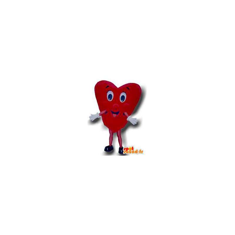 Maskot ve tvaru červené srdce. srdce oblek - MASFR004693 - Neutajované Maskoti