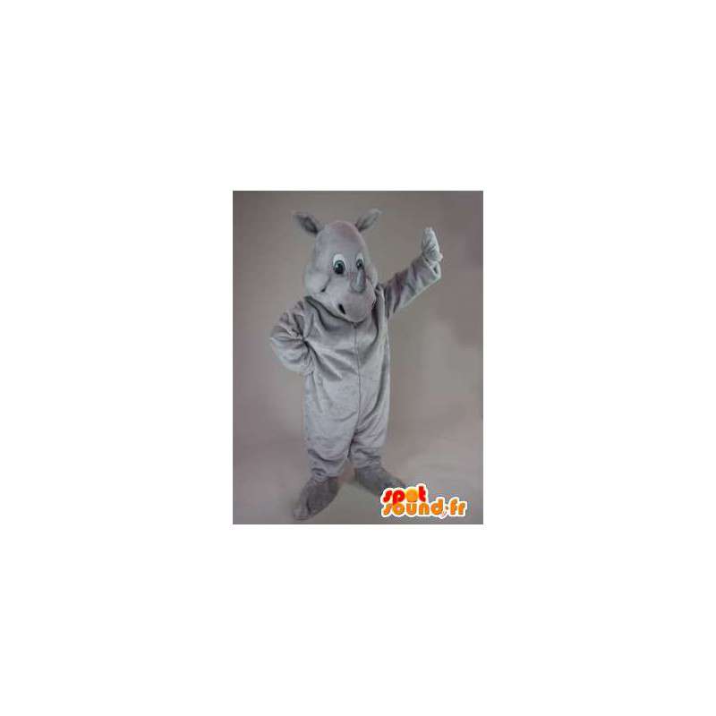 Mascotte de rhinocéros gris. Costume de rhinocéros - MASFR004698 - Animaux de la jungle