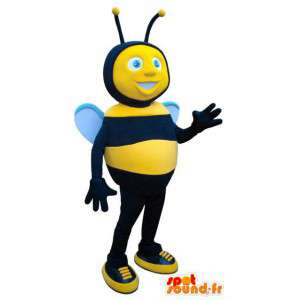 Mascot schwarz-gelbe Biene. Bienen-Kostüm
