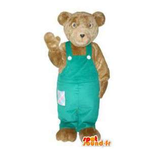 Mascotte de nounours en salopette verte - Personnalisable - MASFR004727 - Mascotte d'ours