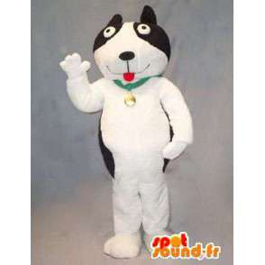 Mascotte de chien noir et blanc. Costume de chien - MASFR004731 - Mascottes de chien