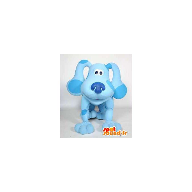 Blå hundmaskot, kul. Hunddräkt - Spotsound maskot