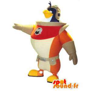 Pássaro astronauta mascote. cosmonauta terno de pinguim - MASFR004763 - aves mascote