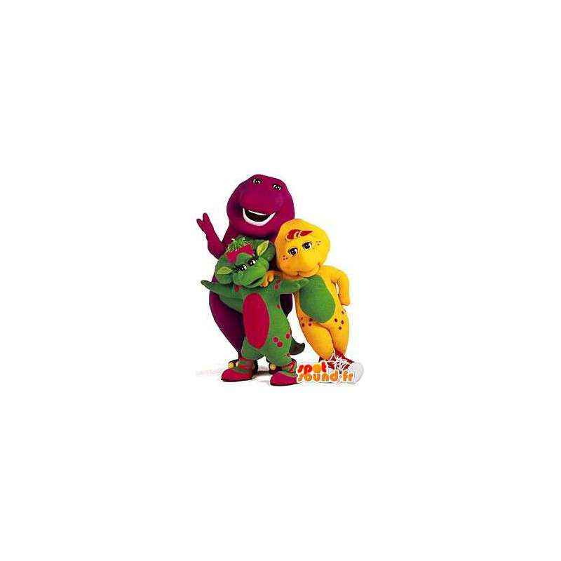 Mascotes dos dinossauros coloridos. Pacote de 3 dinossauros - MASFR004779 - Mascot Dinosaur