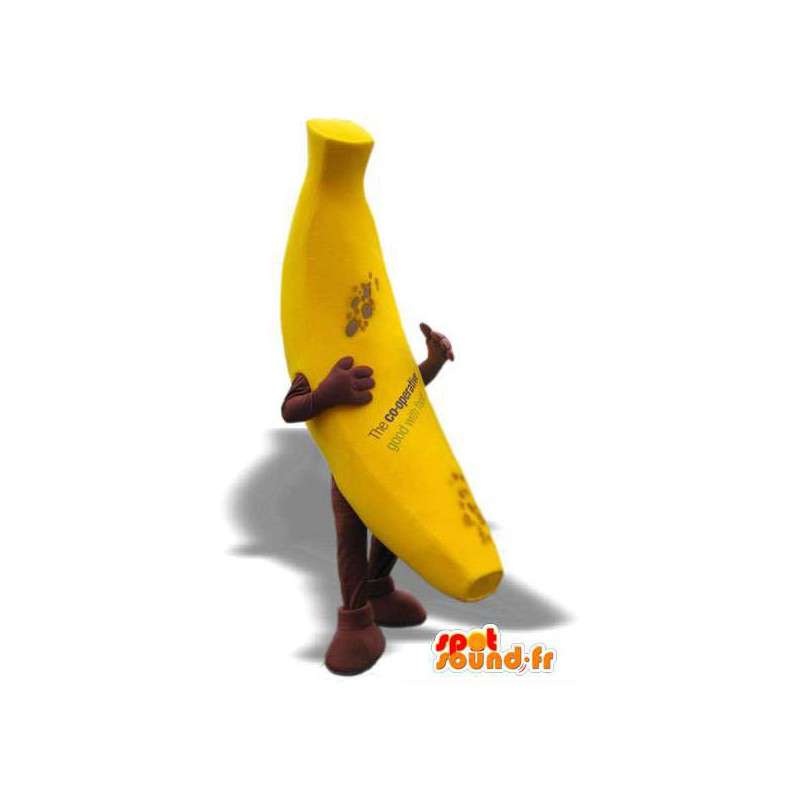Kæmpe gul banan maskot. Banan kostume - Spotsound maskot