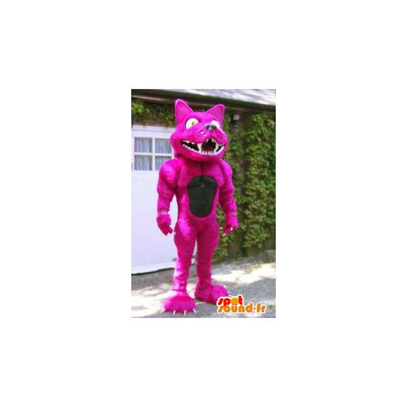 Rosa katt maskot gigantisk størrelse. cat suit - MASFR004795 - Cat Maskoter