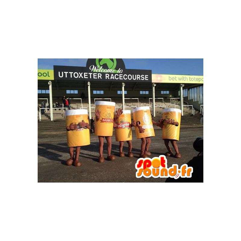 Mascot gigantische pinten bier. Pak van 5 suits - MASFR004796 - Fast Food Mascottes