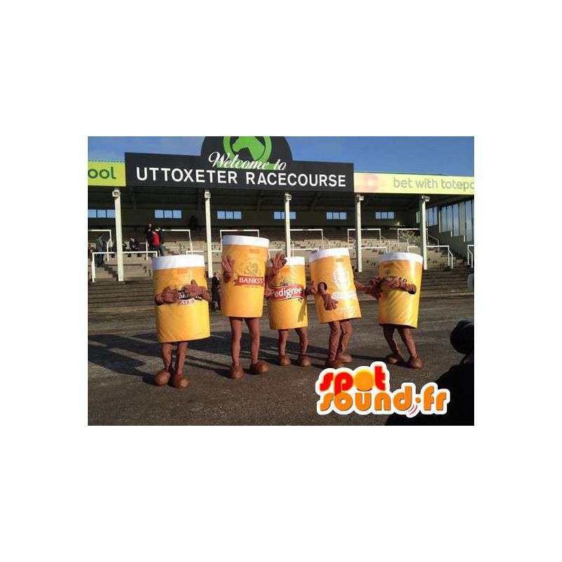 Mascotte de pintes de bière géantes. Pack de 5 costumes - MASFR004796 - Mascottes Fast-Food