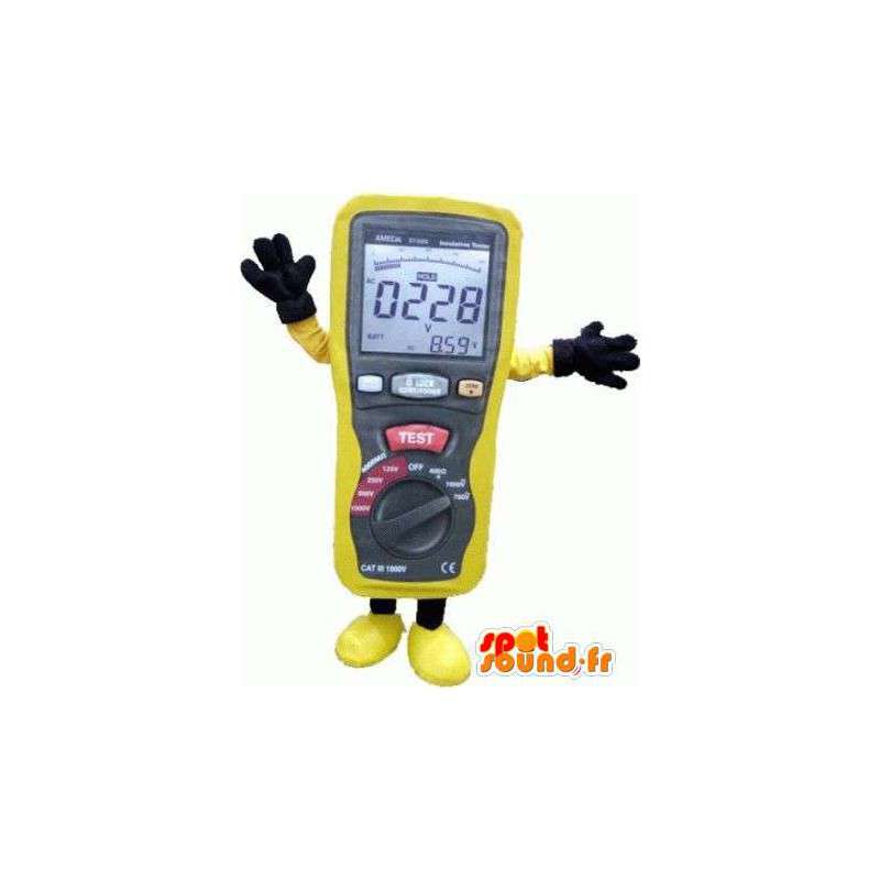 Mascot amperímetro amarillo, muy realista - MASFR004801 - Mascotas de objetos