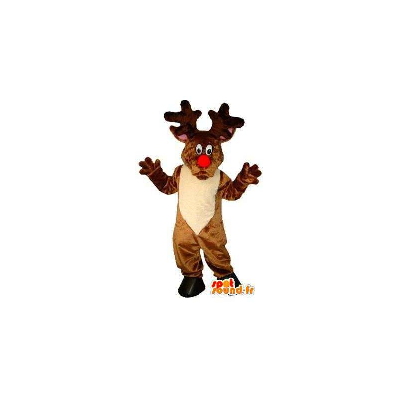 Mascot Santa's reindeer with a red nose - MASFR004810 - Christmas mascots