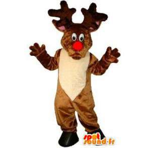 Mascot Santa's reindeer with a red nose - MASFR004810 - Christmas mascots