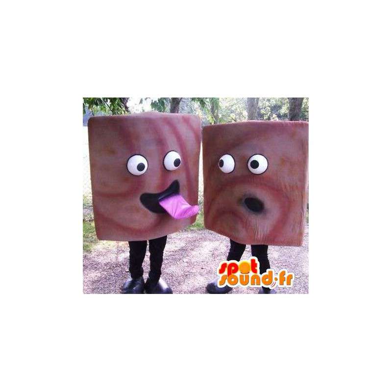 Chocolade vierkante mascottes. 2 Pack Mascottes - MASFR004819 - mascottes gebak