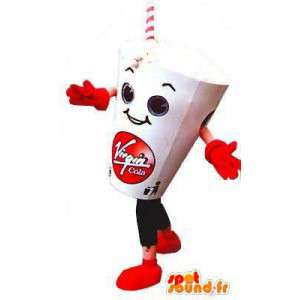 Mascotte en forme de gobelet de coca, blanc - MASFR004820 - Mascottes Bouteilles