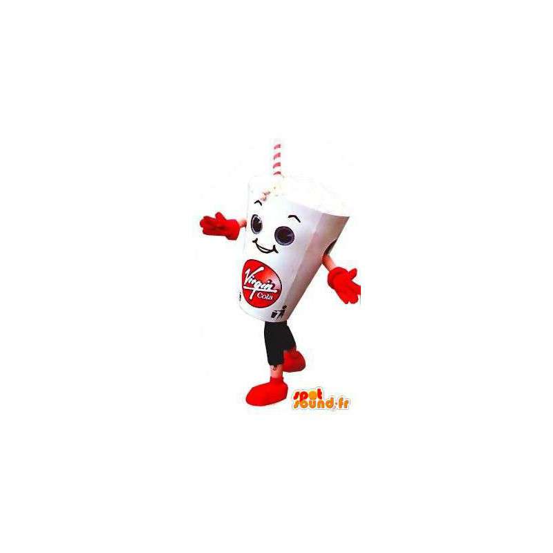 Mascotte en forme de gobelet de coca, blanc - MASFR004820 - Mascottes Bouteilles