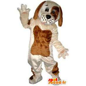 Witte en bruine hond mascotte. Dog Costume - Mascottes van de hond - MASFR004829 - SpotSound.fr