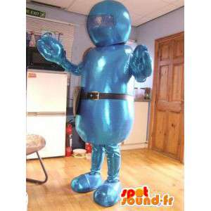 Blå rum skabning maskot. Futuristisk kostume - Spotsound maskot