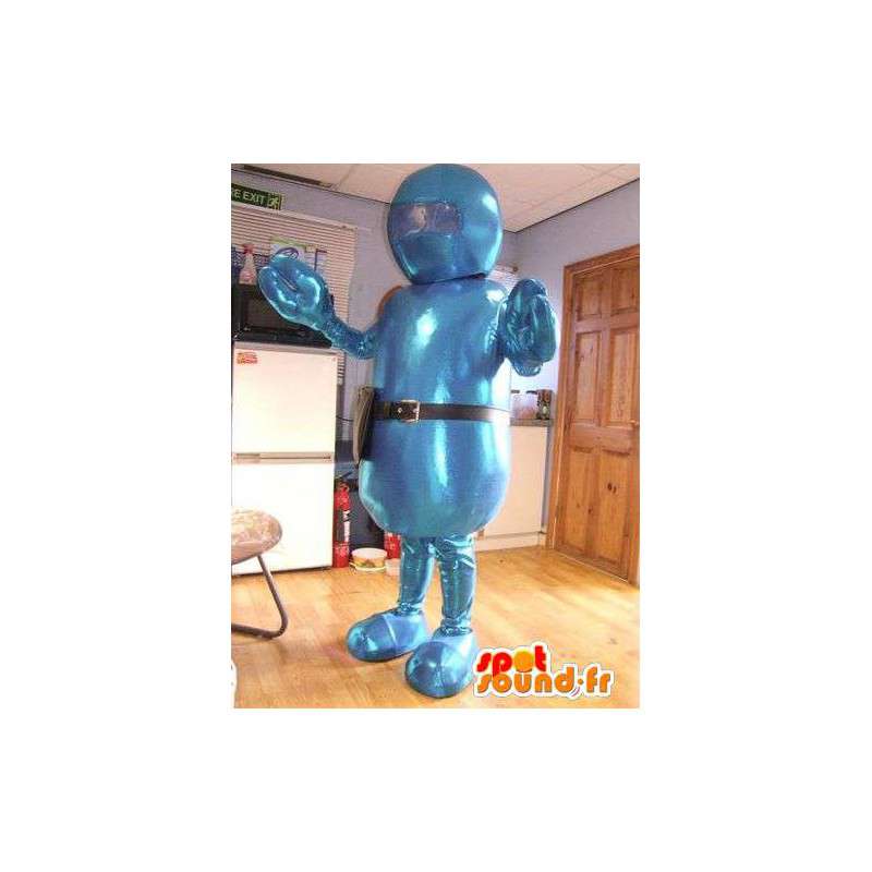Blå rum skabning maskot. Futuristisk kostume - Spotsound maskot