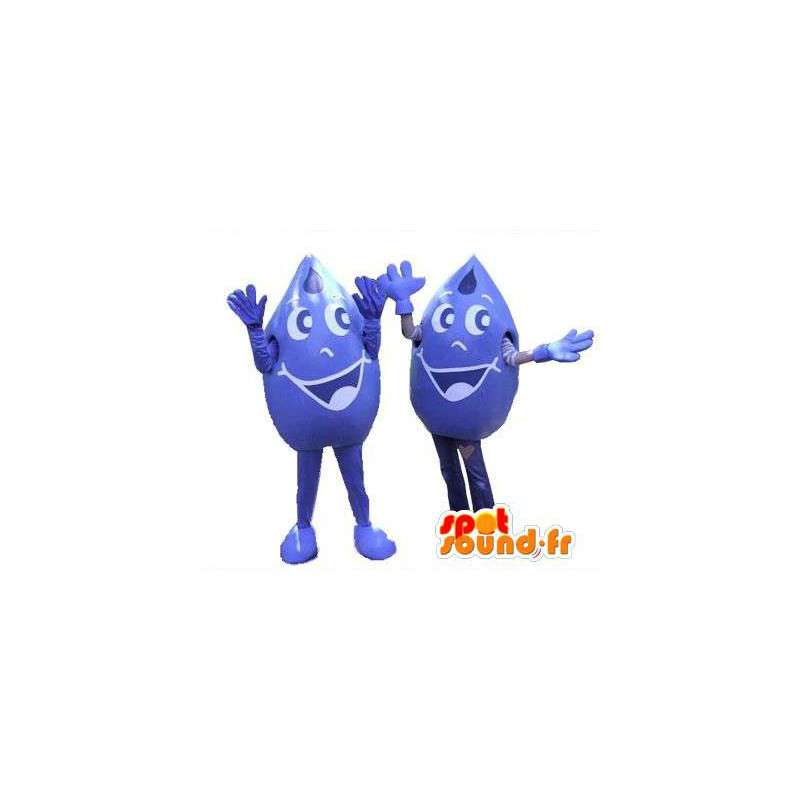 Maskoter dråper av blått vann. Pakke med to - MASFR004843 - Ikke-klassifiserte Mascots