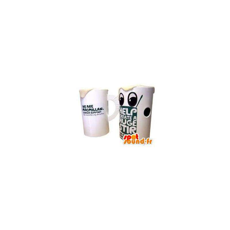 Mascot tazza a forma di bianco. Costume bianco tazza - MASFR004853 - Mascotte di oggetti