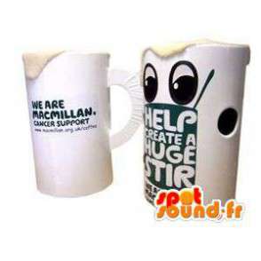 Mascot shaped white mug. Costume white cup - MASFR004853 - Mascots of objects