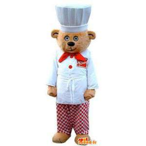 Mascotte d'ours-chef cuisinier. Costume-chef cuisinier - MASFR004859 - Mascotte d'ours