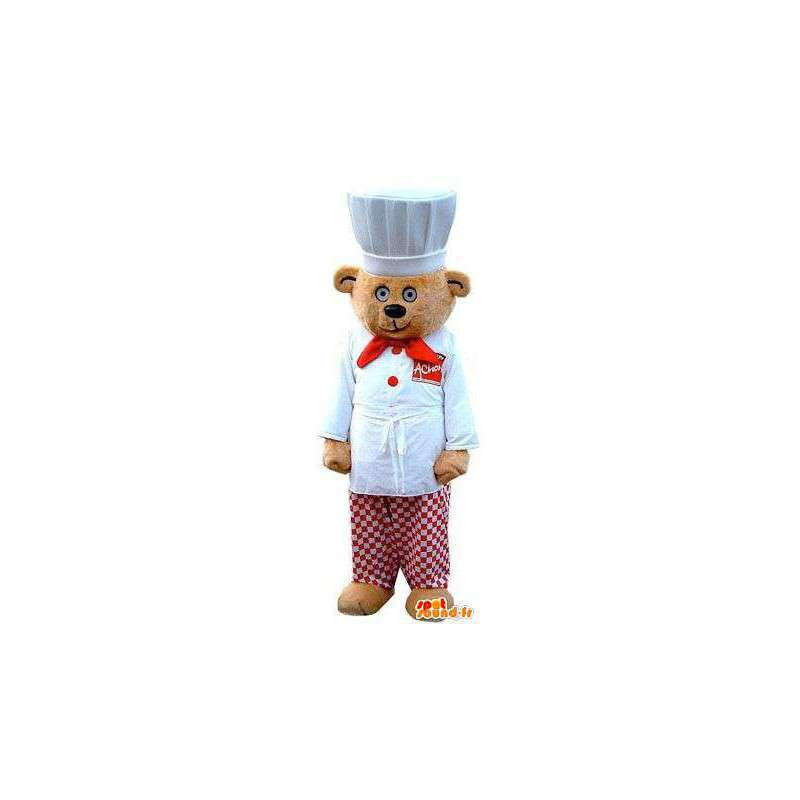 Mascotte d'ours-chef cuisinier. Costume-chef cuisinier - MASFR004859 - Mascotte d'ours