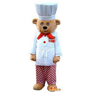 Mascotte d'ours-chef cuisinier. Costume-chef cuisinier - MASFR004859 - Mascotte d'ours