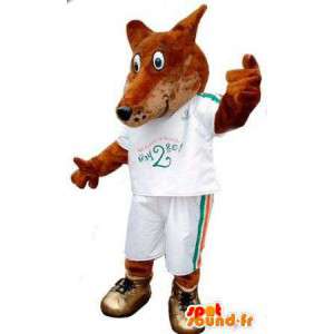 Brown mascotte fox in abito sportivo - MASFR004861 - Mascotte Fox