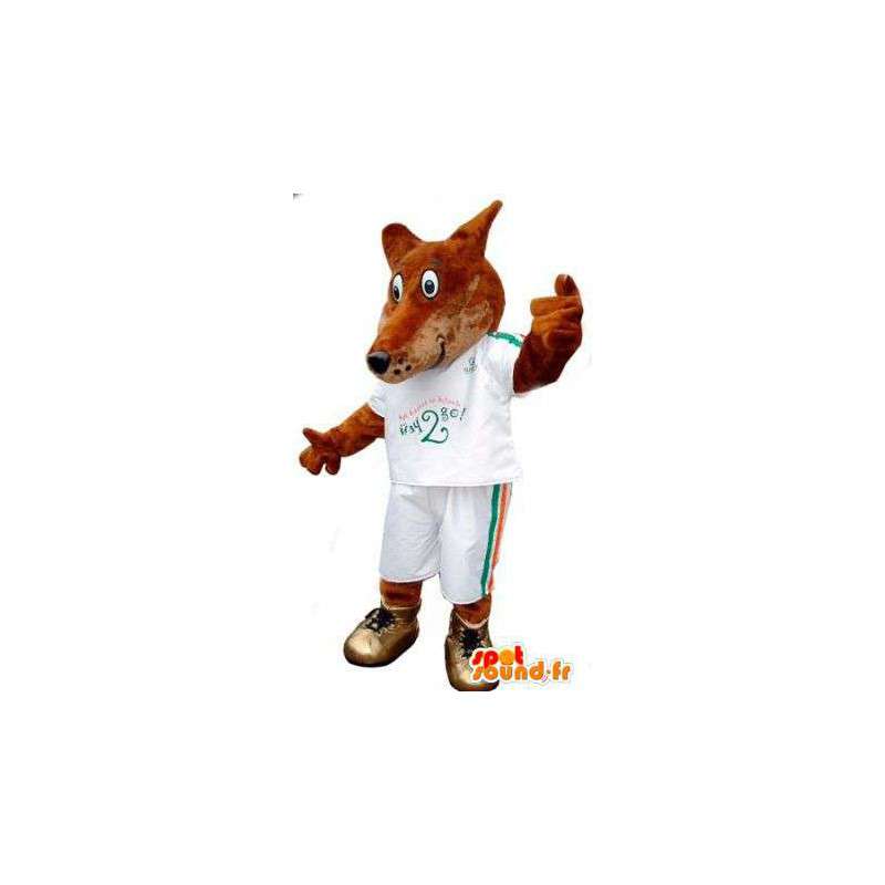 Braun Fuchs-Maskottchen in der Sportkleidung - MASFR004861 - Maskottchen-Fox