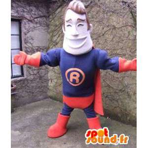 Gekleed superheld mascotte in blauw en rood - MASFR004863 - superheld mascotte