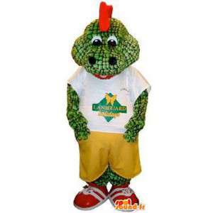 Mascot Iguana vihreä lisko punainen töyhtö - MASFR004868 - käärme Maskotteja
