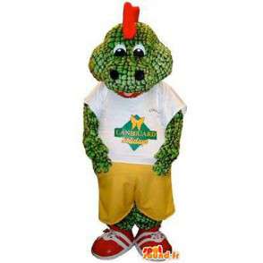 Mascot iguana groene hagedis rode kuif - MASFR004868 - Snake Mascottes