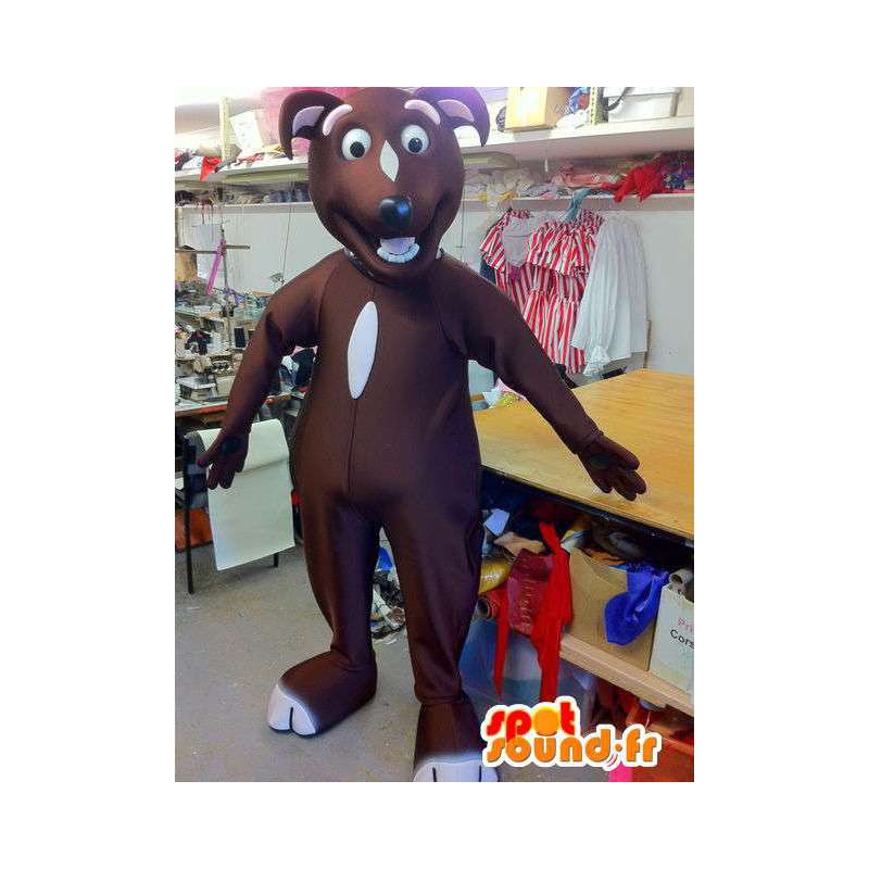 Brown dog mascot, type tekel - MASFR004887 - Dog mascots