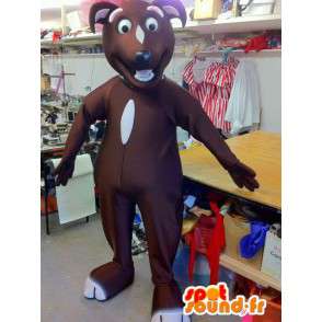 Brown dog mascot, type tekel - MASFR004887 - Dog mascots