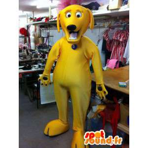 Mascotte de chien tout jaune. Costume de chien jaune - MASFR004888 - Mascottes de chien