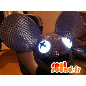 Mascot grijs lovertjes muis hoofd, reuze - MASFR004895 - Heads mascottes