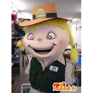 Mascot explorer, guide, blonde with braids - MASFR004900 - Mascots of objects