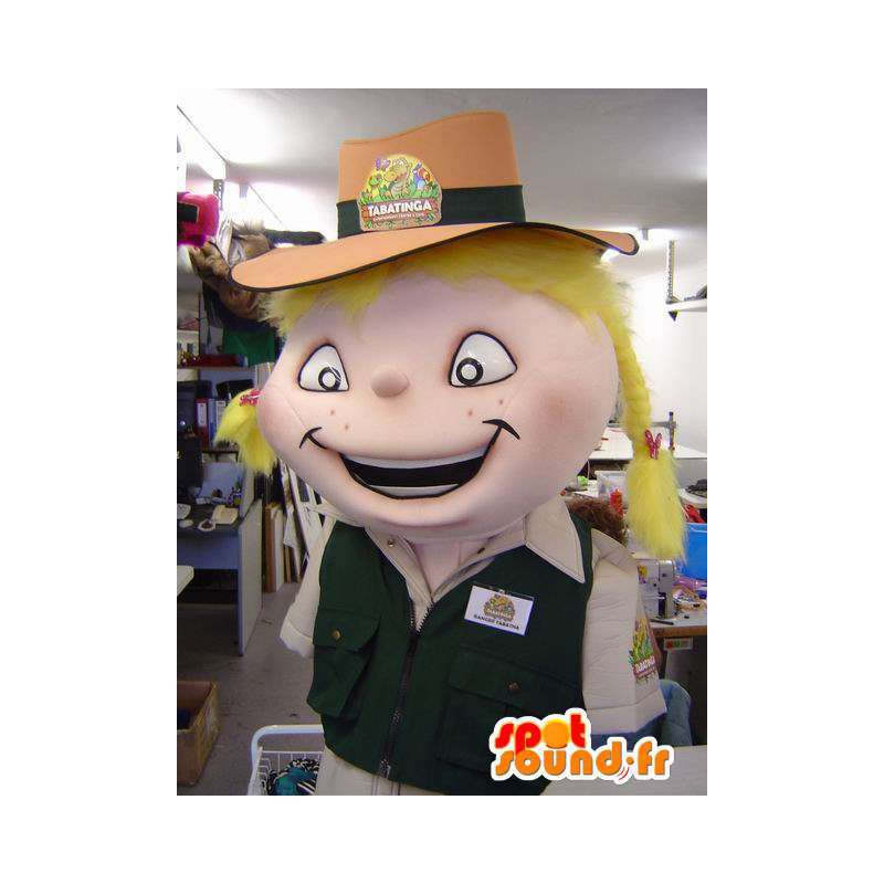 Mascot explorer, guide, blonde with braids - MASFR004900 - Mascots of objects