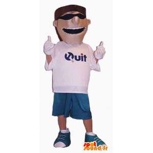 Homem Mascot em shorts com óculos de sol - MASFR004406 - Mascotes homem