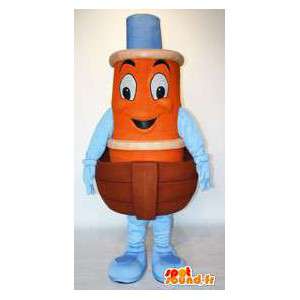 Mascotte en forme de bateau, orange et bleu. Costume de bateau - MASFR004407 - Mascottes d'objets