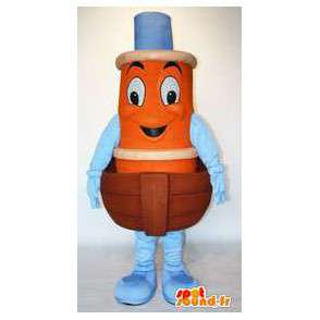 Boat-shaped mascot, orange and blue. Boat Costume - MASFR004407 - Mascots of objects