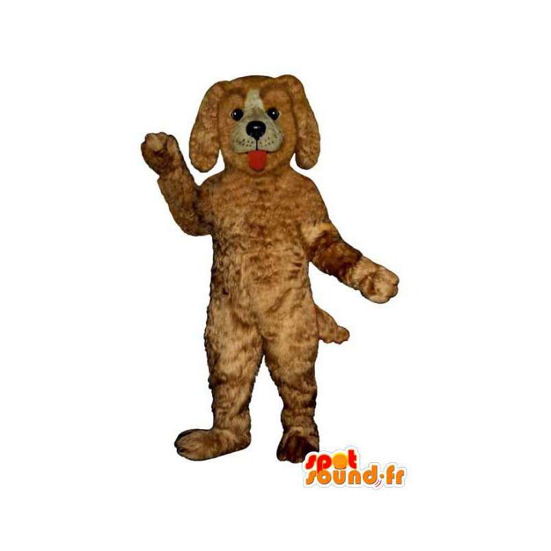 Plněná psí maskot. hnědý pes kostým - MASFR004412 - psí Maskoti