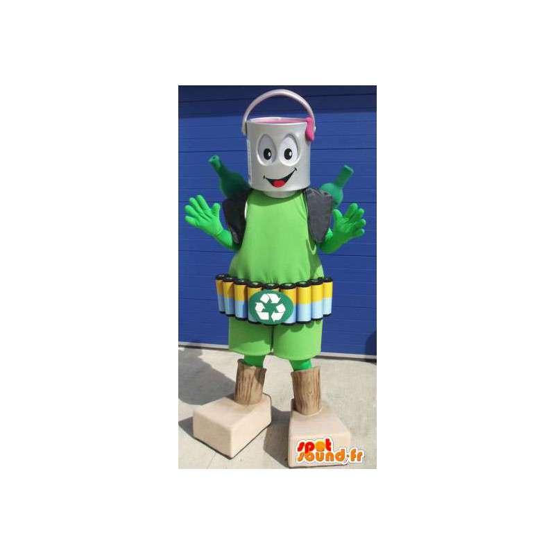 Recycling mascotte. groene recycling kostuum - MASFR004413 - mascottes objecten